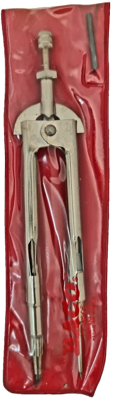 Compás Escolar Metalico Brazo Corto C-108 c/Mina Galvanizado En Vinil Baco® C-108-V [Pieza]