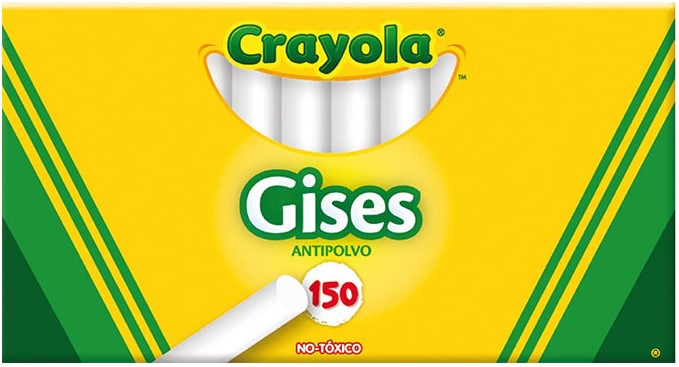 Gis Comprimido Anti-Polvo Blanco c/150 Crayola® 511406 Caja 7501058202116 01