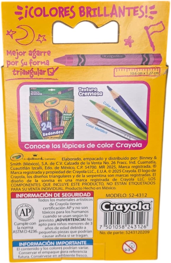 Crayón Triangular Jumbo Colores Est.c/12 Crayola® 524312 Caja 7501058243126 03