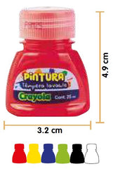Pintura Témpera Crayola Lavable Básicos 25ml Colores (6) Est.c/6 Crayola® 542101 [Estuche] 7501058221018 2