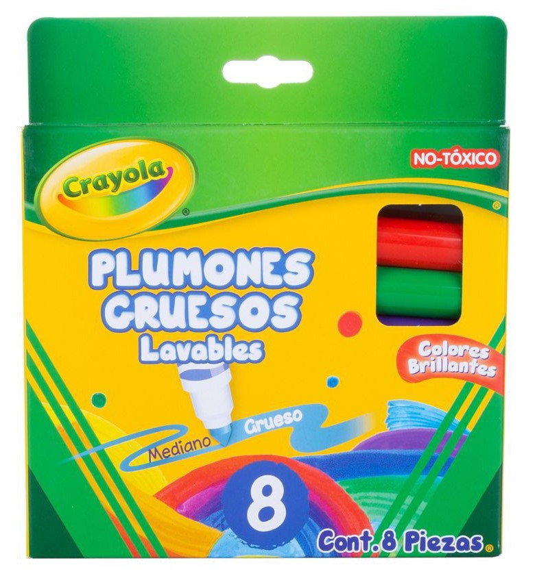 Marcador base Agua Lavable Grueso Colores Est.c/8 Crayola® 587808 [Estuche] 71662078089 Imagen principal del producto