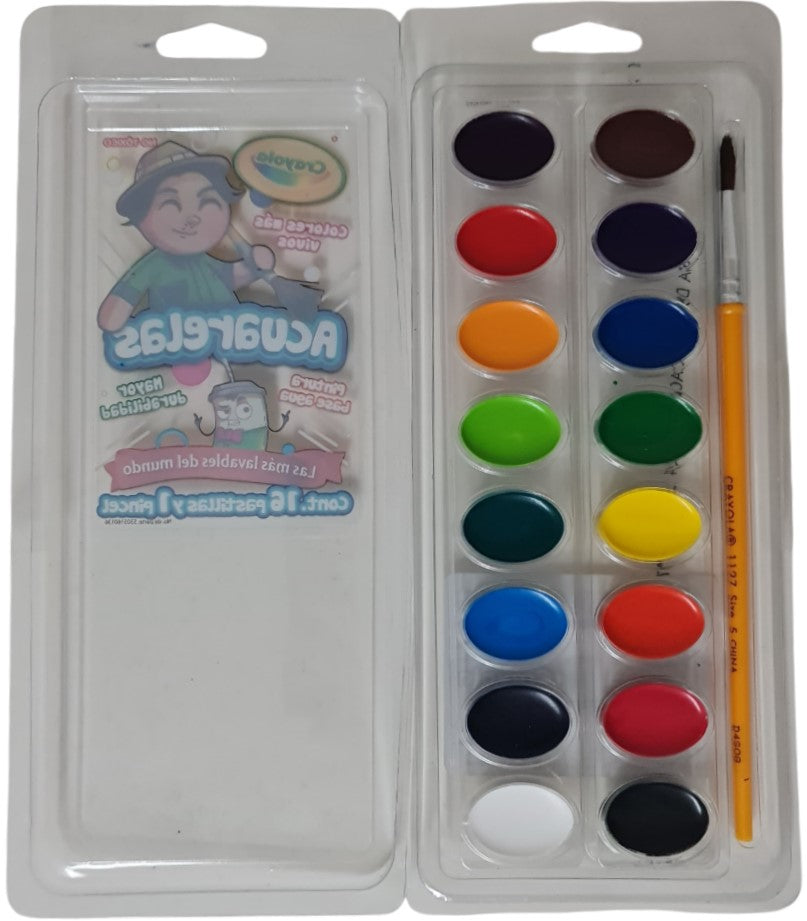 Acuarelas en Plástico  Colores  c/Pincel Crayola® [Estuche] Imagen secundaria del producto