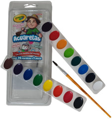 Acuarelas en Plástico c/Pincel Colores Est.c/16 Crayola® 530516 Estuche 7501058253163 03