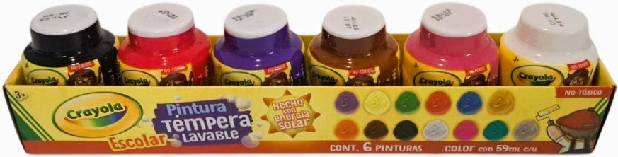 Pintura Témpera Crayola Lavable 59ml Colores (6) Est.c/6 Crayola® 542006 [Estuche] 7501058260406 2