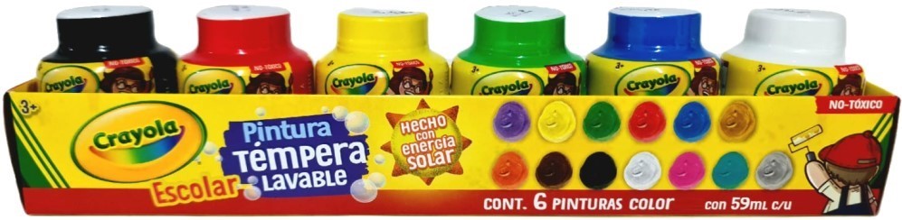 Pintura Témpera Crayola Lavable 59ml Colores (6) Est.c/6 Crayola® 542006 [Estuche] 7501058260406 3