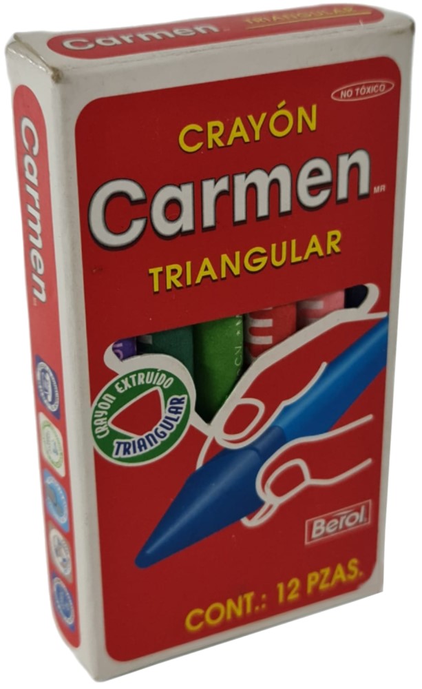 Crayón Triangular Carmen Colores Est.c/12 Berol® Estuche 7501030643180