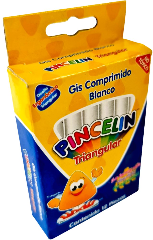 Gis Comprimido Triangular Blanco c/12 Pincelín® [Caja] 7501030642626