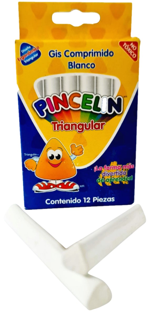 Gis Comprimido Triangular Blanco c/12 Pincelín® [Caja] 7501030642626 2