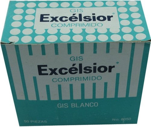 Gis Comprimido Excelsior Blanco c/50 Berol® Caja 7501030608523 01