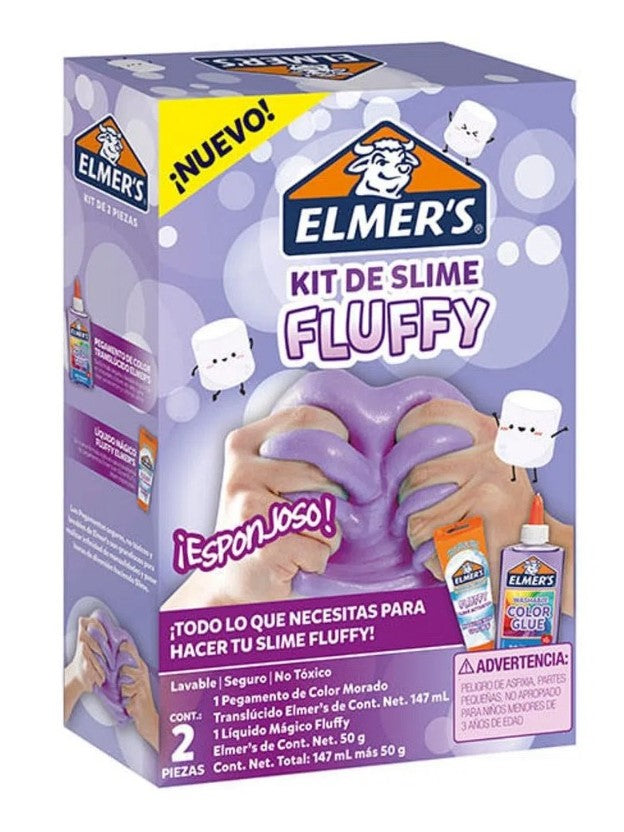 Adhesivo Kid Slime Fluffy 1 Mágical Liquid 50g + Morado transluc 147ml Elmer's® 2149063 Caja 26000192088