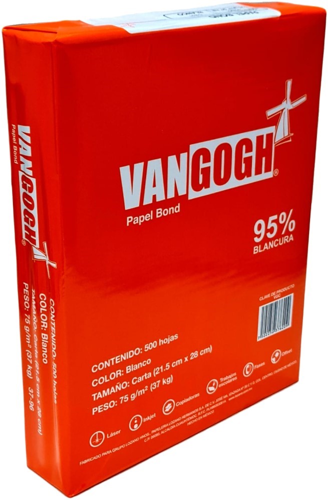 Bond VanGogh c/500 37kg Blanco 95% Carta 75g VANGOGH® VGC 37-96 7620 Resma 7502250376209