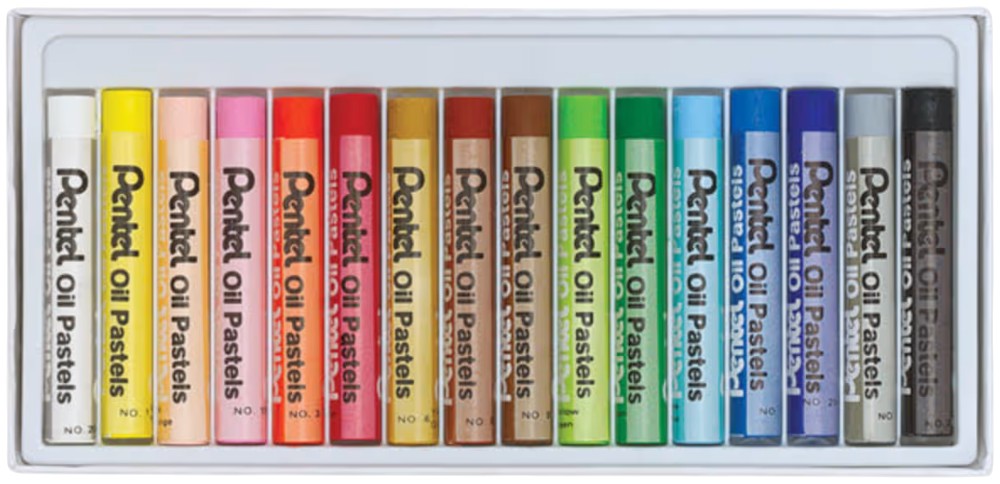Gis p/Arte Pastel de Aceite c/16 Colores Pentel® PHN-16 Estuche 4711577003580 02