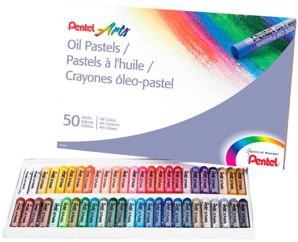 Gis p/Arte Pastel de Aceite c/50 Colores Pentel® PHN-50 Estuche 4711577003610 01