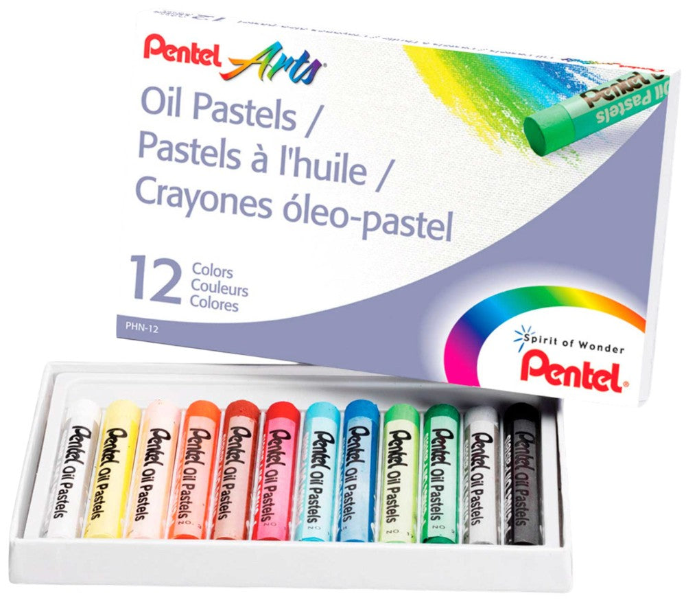 Gis p/Arte Pastel de Aceite c/12 Colores Pentel® PHN-12 Estuche 4711577003573 01