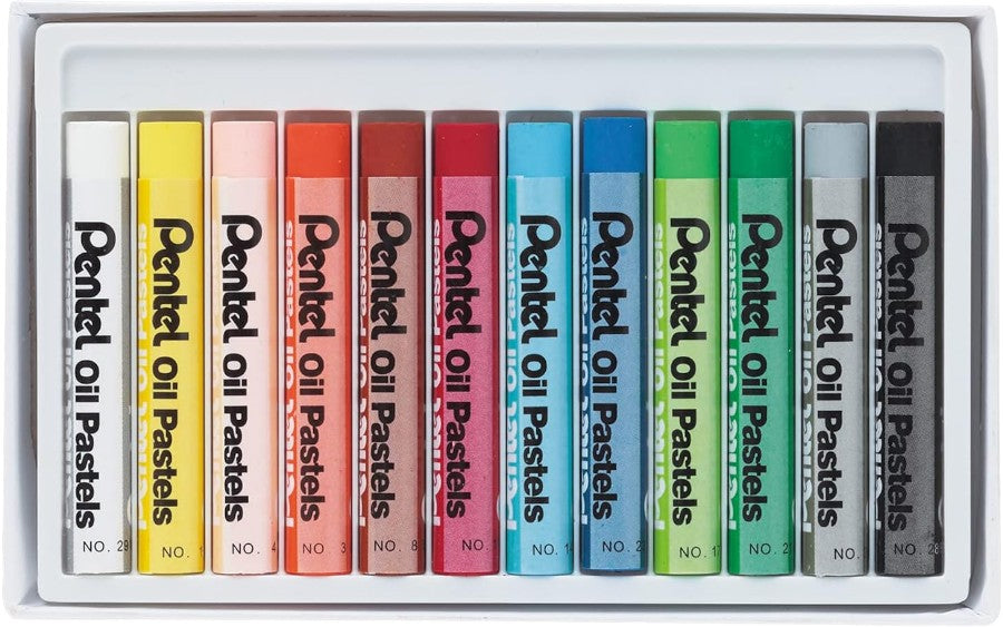 Gis p/Arte Pastel de Aceite c/12 Colores Pentel® PHN-12 Estuche 4711577003573 02