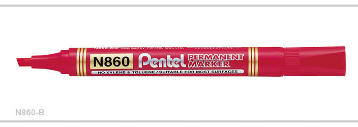 Marcador Permanente Punta Cincel Rojo Pentel® N860-B [Pieza] 7898419160247
