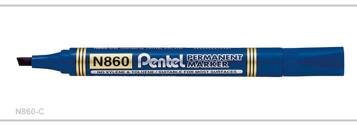 Marcador Permanente Punta Cincel Azul Pentel® N860-C Pieza 4902506070487