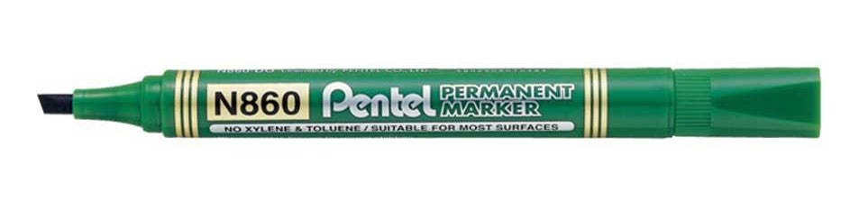 Marcador Permanente Punta Cincel Verde Pentel® N860-D [Pieza] 4902506070494