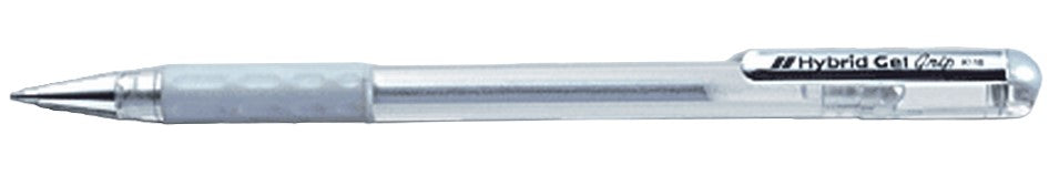 Bolígrafo Gel c/Tapa Hybrid Metallic Grip Plata 0.8mm Pentel® K118-Z [Pieza] 3474377923113