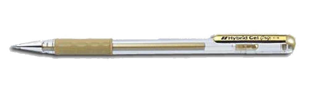 Bolígrafo Gel c/Tapa Hybrid Metallic Grip Oro 0.8mm Pentel® K118-X [Pieza] 3474377923106