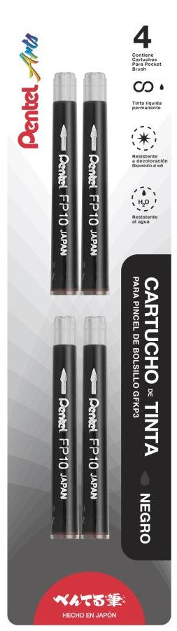 Cartucho p/Pincel GFK93 c/4 Negro Proesa® FP10BP4-A [Pieza] 841625004918