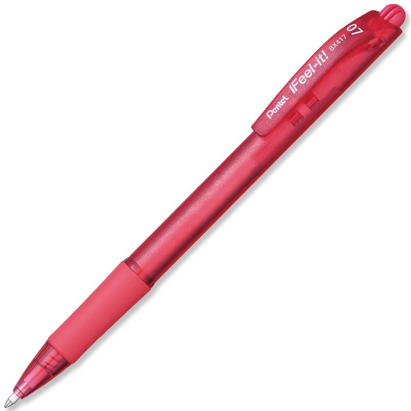 Bolígrafo Gel Retráctil Feel It Rojo 0.7mm Pentel® BX417-B Pieza 884851028129 01
