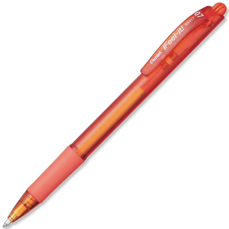 Bolígrafo Gel Retráctil Feel It Naranja 0.7mm Pentel® BX417-F Pieza 884851028150 01