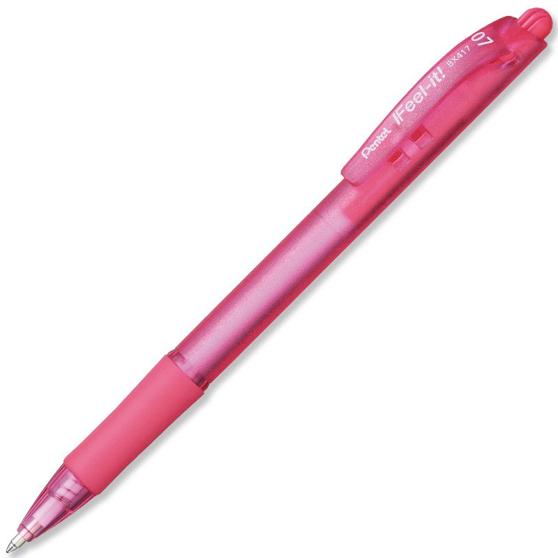 Bolígrafo Gel Retráctil Feel It Rosa 0.7mm Pentel® BX417-P Pieza 884851028167 01