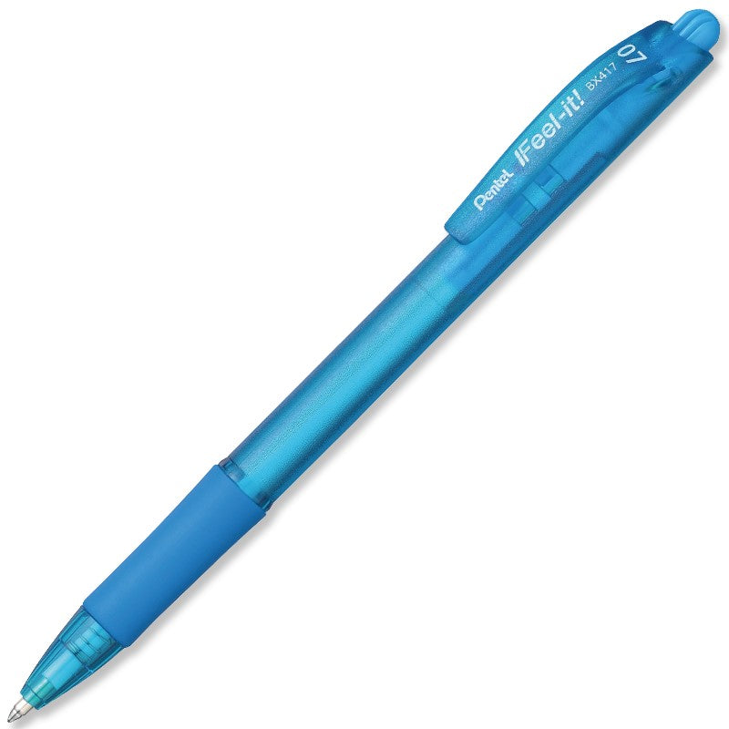 Bolígrafo Gel Retráctil Feel It Azul Cielo 0.7mm Pentel® BX417-S Pieza 884851028174 01