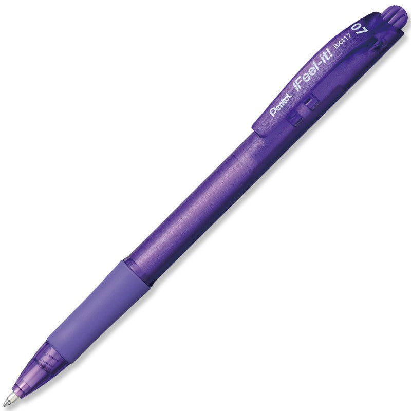 Bolígrafo Gel Retráctil Feel It Violeta 0.7mm Pentel® BX417-V Pieza 884851028181 01