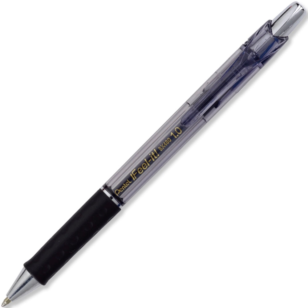 Bolígrafo Gel Retráctil Feel It Negro 1.0mm Pentel® BX480-A [Pieza] 884851028679
