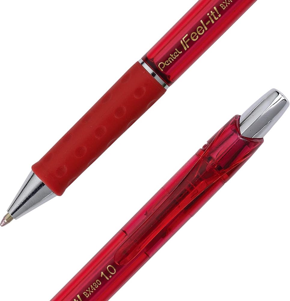 Bolígrafo Gel Retráctil Feel It Rojo 1.0mm Pentel® BX480-B [Pieza] 884851028686 2