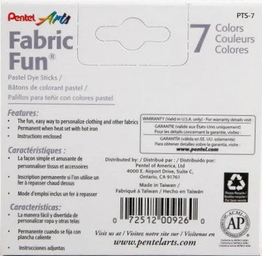 Gis p/Arte Pastel para Tela c/7 Colores Pentel® PTS-7 Estuche 72512009260 02