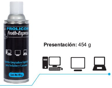 Espuma Limpiadora Froth-Express p/Teclado 454g p/Carcasas PC-Laptop Prolicom® 367056 [Aerosol] 7503009367059 2