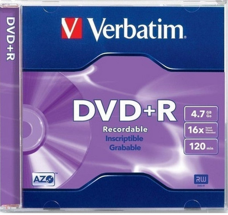 DVD +R 4.7gb 16× 120min Caja Slim Verbatim® VB95059 [Pieza] 23942950592