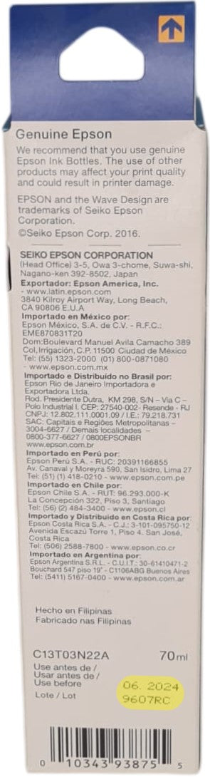 Tinta p/Impresora Caducad Epson L4150/L4160Ver Nota Cyan C13T03N22A Epson® T504220-AL [Pieza] 10343938755 3