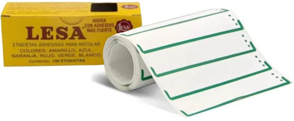 Etiqueta p/Fólder c/100 Rollo Verde 85×17mm Lesa® Pieza 7501036700955 02