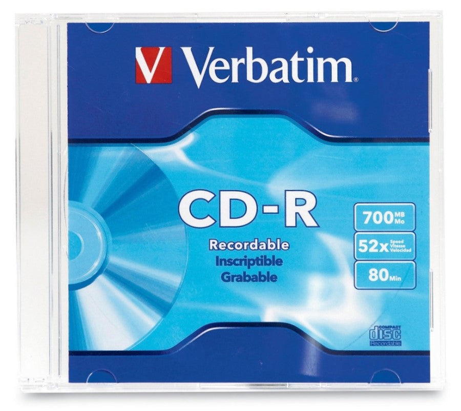 CD Disco Compacto -R 700mb 52× 80min Caja Slim Verbatim® 94776 [Pieza] 23942947769