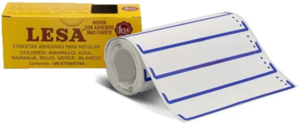Etiqueta p/Fólder c/100 Rollo Azul 85×17mm Lesa® Pieza 7501036700917 02