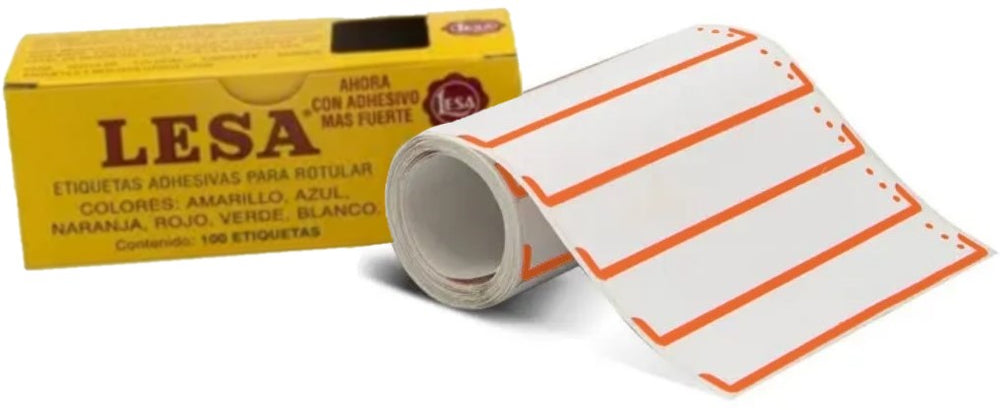 Etiqueta p/Fólder c/100 Rollo Naranja 85×17mm Lesa® Pieza 7501036700931 02