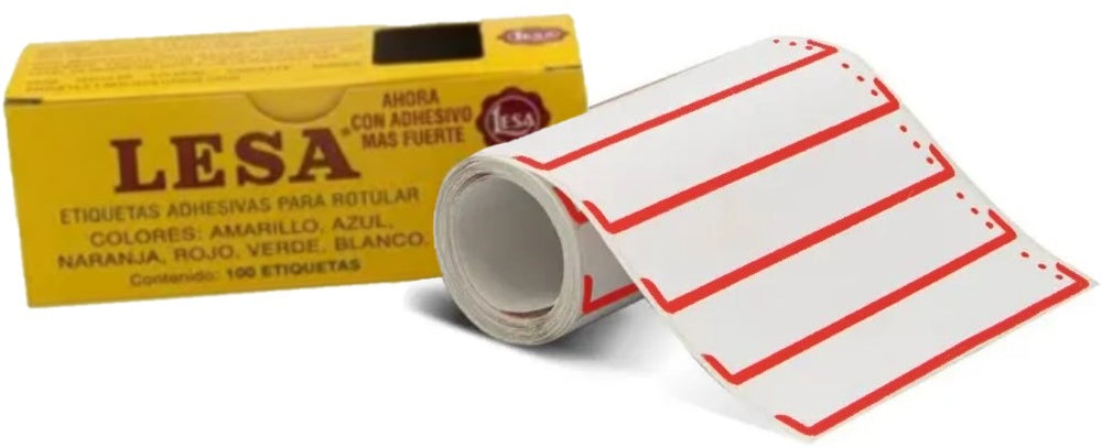 Etiqueta p/Fólder c/100 Rollo Rojo 85×17mm Lesa® Pieza 7501036700948 02