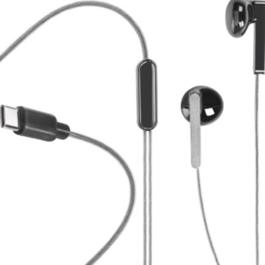 Audífonos Alámbricos USB C Platinum Negro/Plata duplimax® 112041 [Pieza] 796643073869