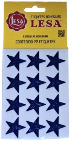 Etiqueta Adhesiva Blíster Estrella 24mm #22 Azul c/72 Lesa® [Pieza] 7501036702263