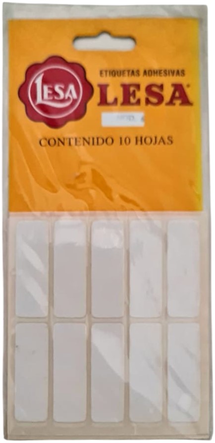 Etiqueta Adhesiva Blíster 38×13mm #6 Blanco c/100 Lesa® [Pieza] Imagen principal del producto