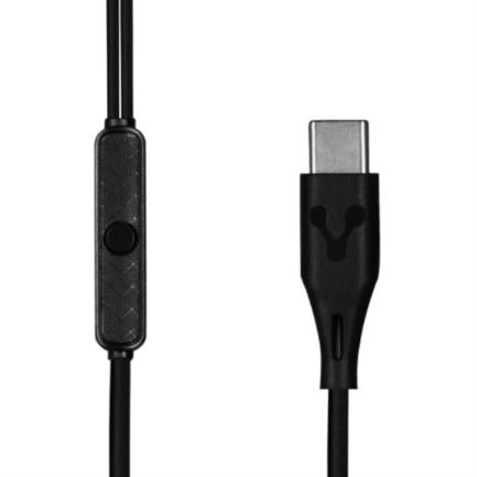 Audífonos Alámbricos USB C cable 1.2m Negro Super Bass Vorago® EP-306-BK [Pieza] 7503044580499 4