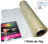 Película Termoencogible pvc Doble 23m aprox. 1kg Transpar.cal100 60cm ancho Proesa® Rollo 01