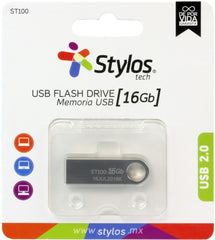Memoria USB 2.0 16gb Metálica ST100 Stylos® Tech STMUSB2B Pieza 7503024582383 01