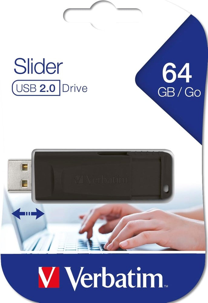 Memoria USB 2.0 Slider 64gb Negro Verbatim® 98698 [Pieza] 23942986980 Imagen principal del producto