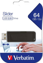 Memoria USB 2.0 Slider 64gb Negro Verbatim® 98698 [Pieza] 23942986980