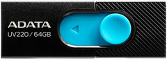 Memoria USB 2.0 Retractil 64gb Negro-Azul CLASSIC ADATA® AUV22064G-RBKBL [Pieza] 4713218462763